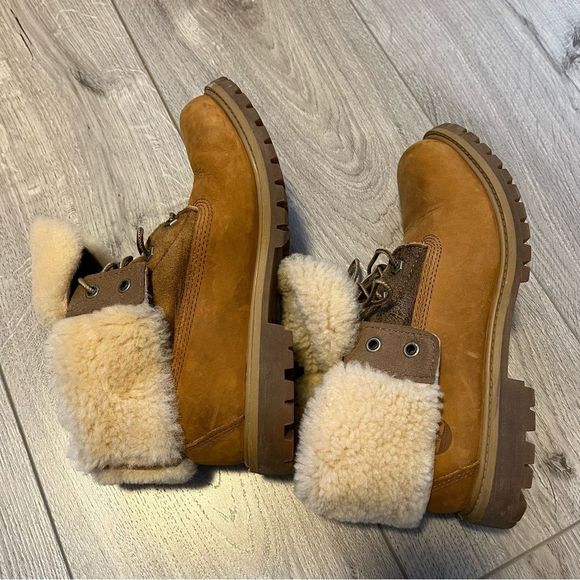 Timberland WOMEN'S JAYNE WATERPROOF FLEECE FOLD-DOWN BOOTS size 8 M - Picture 5 of 15